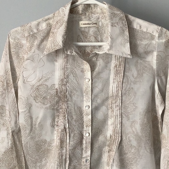 COLDWATER Creek Cotton Lawn Blouse - Picture 14 of 14